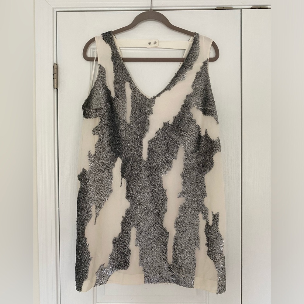 Robert Rodriquez Designer Sequin Silk Mini Dress - Size 8